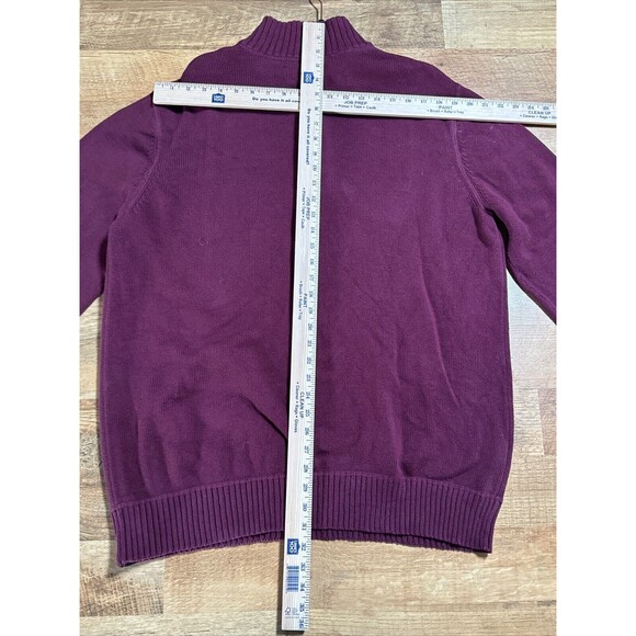 Eddie Bauer Sweater Mens TXL Maroon Quarter Zip Mock Neck Heavy Knit Vtg 90s Y2K - Picture 16 of 16